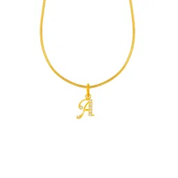 BHIMA 22K BIS Hallmark 916 Purity Yellow Gold Elegant Letter A Gold Initial Pendant-image-44