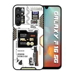 QRIOH Unisex Samsung Galaxy F16 5G Typography Tech Display Shockproof Glass Back Case-picture-32