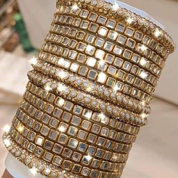 Shopmart Set Of 16 Stone-Studded & Beaded Bangles-image-61