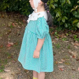 LULU & SKY Checked A-Line Midi Dress image 5