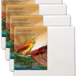 (6'' x 6'') Cotton Medium Grain Primed Canvas Board (Set of 4)-6