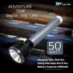 firstlike 2 in 1 Lithium Battery Long Range Led torch Light Rechargeable (2400mAh) Torch image 3
