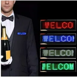 qawachh Bluetooth LED Name Badge Board Digital Scrolling Message (RED) LED Display image 5