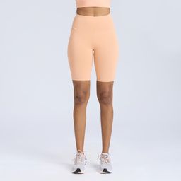 Women's Biker Shorts 500 with Phone Pocket - Peach Orange-image-4