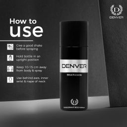 denver Black Code Deo Long Lasting Deodorant Spray-For Men image 4