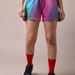 Printed Women Multicolor Sports Shorts-image-10
