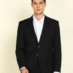 park avenue Men Solid Single Breasted Formal Blazer-picture-24