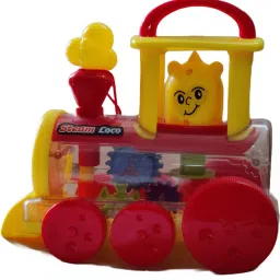Musical Toy Battery Operated Transparent Gear Toy Train with Bump and Go Action-12