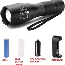 small sun High Bright 5 Mode Torch (Black : Rechargeable) Torch image 2