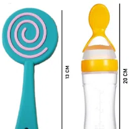 vinmot Silicone Lolipop Shape Teether & Easy Squeezy Spoon for Babies Teether and Feeder image 3