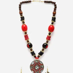 Shining Diva Gold-Plated Artificial Beads Jewellery Set image 3