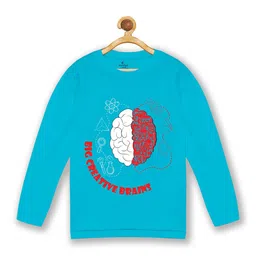 KiddoPanti Boys Blue Printed Cotton T-shirt-picture-35