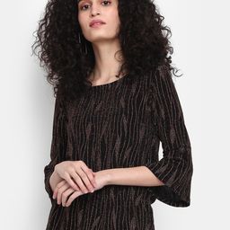 V-Mart Self Design Round Neck Cotton Top-image-45