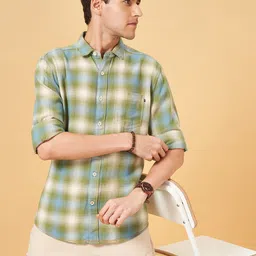 Urban Ranger by pantaloons Men Slim Fit Tartan Checks Opaque Checked Casual Shirt-image-85