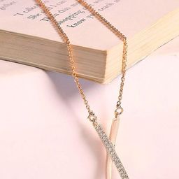 DressBerry Rose Gold & White Brass Rose Gold-Plated Necklace-image-2