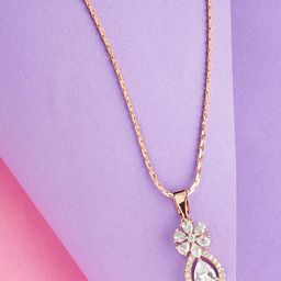 DressBerry Rose Gold-Plated Pendant & Chain-image-24