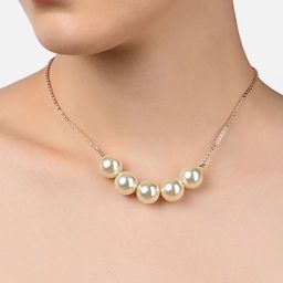 Zaveri Pearls Woman Gold-Toned & White Gold-Plated Necklace-28