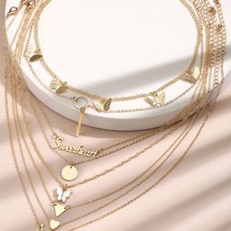 Jewels Galaxy Pack of 8 Gold-Plated Brass Layered Necklace-11