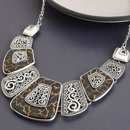SOHI Silver-Plated & Brown Silver-Plated Necklace-picture-15