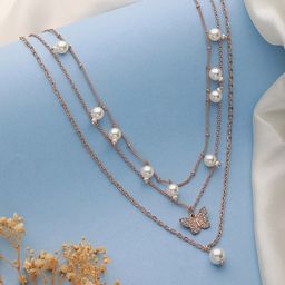 Jazz and Sizzle Rose Gold-Plated Layered Necklace-16