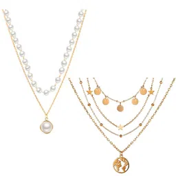 Vembley Set Of 2 Gold-Plated & White Layered Necklace-52