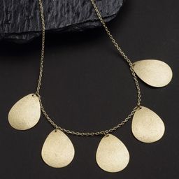 VOGUE PANASH Gold-Toned Oval Shaped Handcrafted Necklace-image-33
