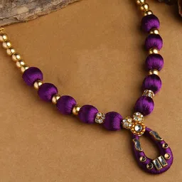 AKSHARA Girls Gold-Plated Silk Thread Necklace-image-56