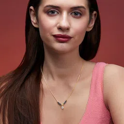 MINUTIAE Gold-Plated Stones and Beads Studded Necklace With Chain-image-86
