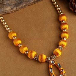 AKSHARA Girls Gold-Plated Silk Thread Necklace-9
