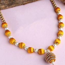 AKSHARA Girls Gold Plated Silk Thread Necklace-image-65