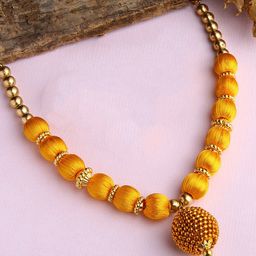 AKSHARA Girls Gold-Plated Silk Thread Necklace-17