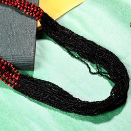 Bamboo Tree Jewels Black & Red Necklace-image-64
