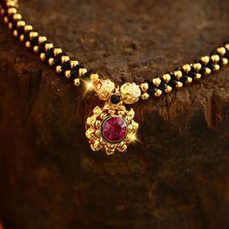 MEENAZ Gold-Plated Stone-Studded & Beaded Mangalsutra-image-97