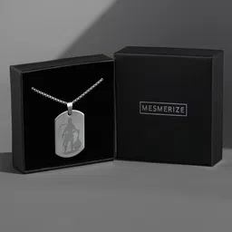 Mesmerize Men Stainless Steel Hanuman Chalisa Micro Carved Tag Pendant With Chain-image-21
