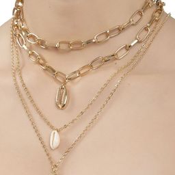 OOMPH Gold-Toned Layered Charm Necklace-image-68