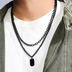 The Bro Code Men Dog Tag Layered Necklace-picture-22