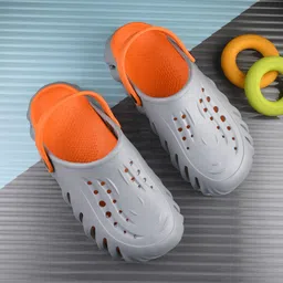 HRX by Hrithik Roshan Men Orange Self Design Clogs-picture-14