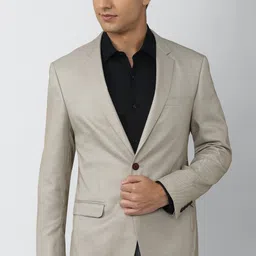 peter england Men Solid Single Breasted Formal Blazer-picture-24