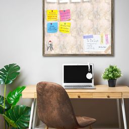ArtzFolio Beige Printed Wooden Bulletin Board With Sticky Notes-39