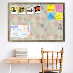 ArtzFolio Grey Air Balloon Printed Wooden Bulletin Board With Sticky Notes-10