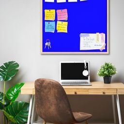 ArtzFolio Camel Brown & Blue Wooden Bulletin Board With Sticky Notes-51