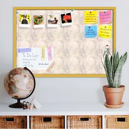 ArtzFolio Pink & Peach Printed Wooden Bulletin Board With Sticky Notes-53