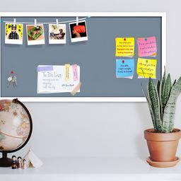 ArtzFolio Grey & Blue Wooden Bulletin Board With Sticky Notes-45
