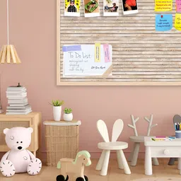 ArtzFolio Camel Brown Natural Texture Wooden Bulletin Board With Push Pin & Sticky Notes-1