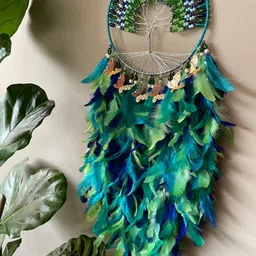 UVID ART AND CRAFT SUPPLIES Blue & Green Feathers Hanging Windchimes-picture-22