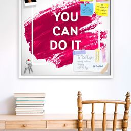 ArtzFolio White & Red  Printed Wooden Bulletin Board With Sticky Note-17