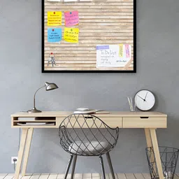 ArtzFolio Beige & Black Natural Texture Printed Wooden Bulletin Board-49