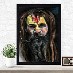 Gallery99 Black & Brown Aghori Roop Texture Paper Framed Wall Art-image-75