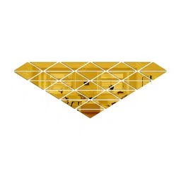 Wall1ders Gold Toned 34 Pieces Half Triangle Mirror Wall Stickers-42