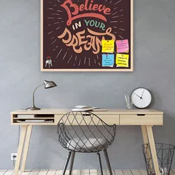 ArtzFolio Camel Brown Believe In Your Dreams Wooden Bulletin Board Wall Hanging Decor-image-87